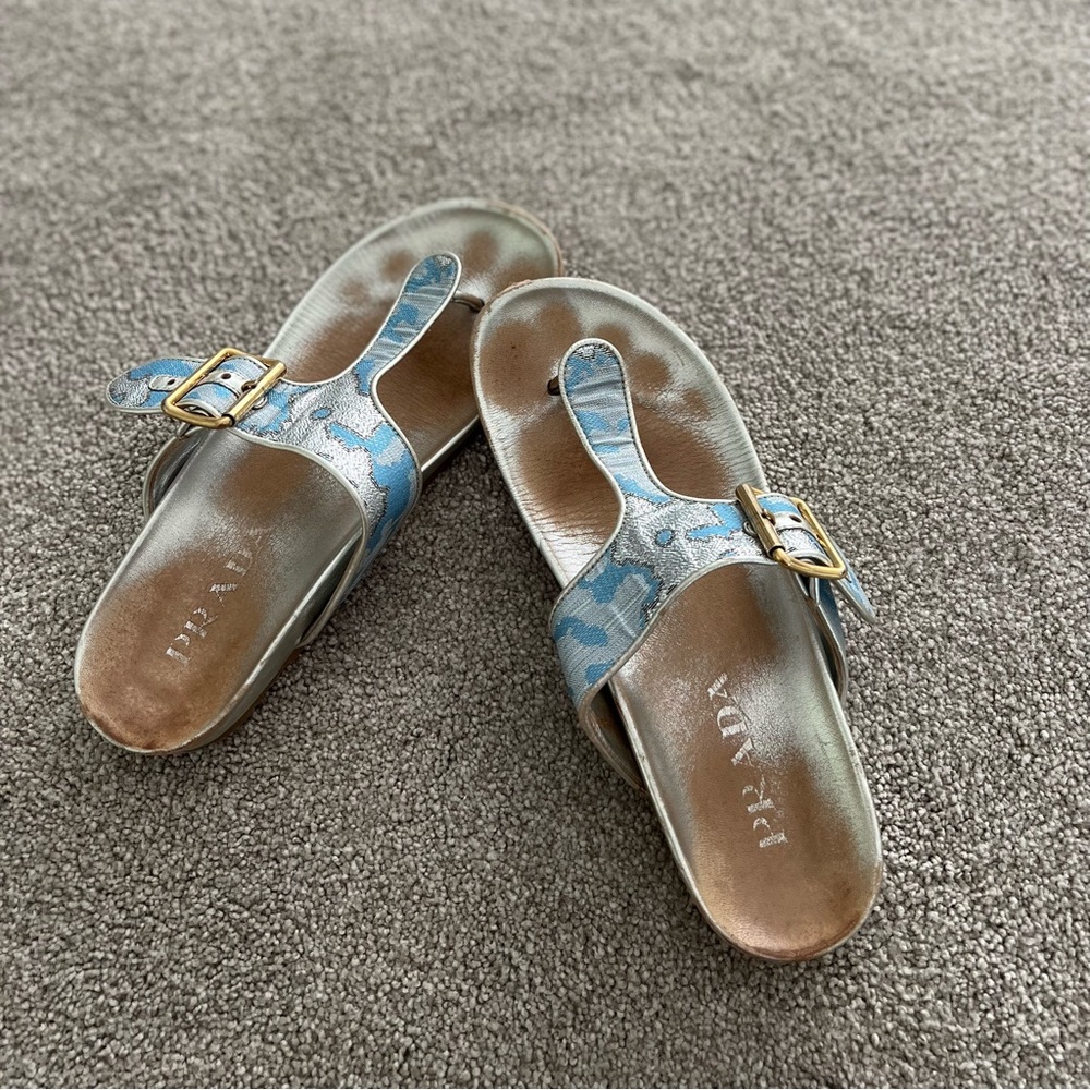 PRADA BROCADE BIRKENSTOCK STYLE SANDAL